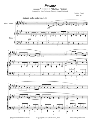 Fauré: Pavane Op. 50 for Alto Clarinet & Piano