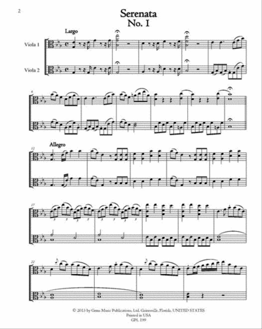 Serenata for 2 violas Viola scores gallery preview page 2