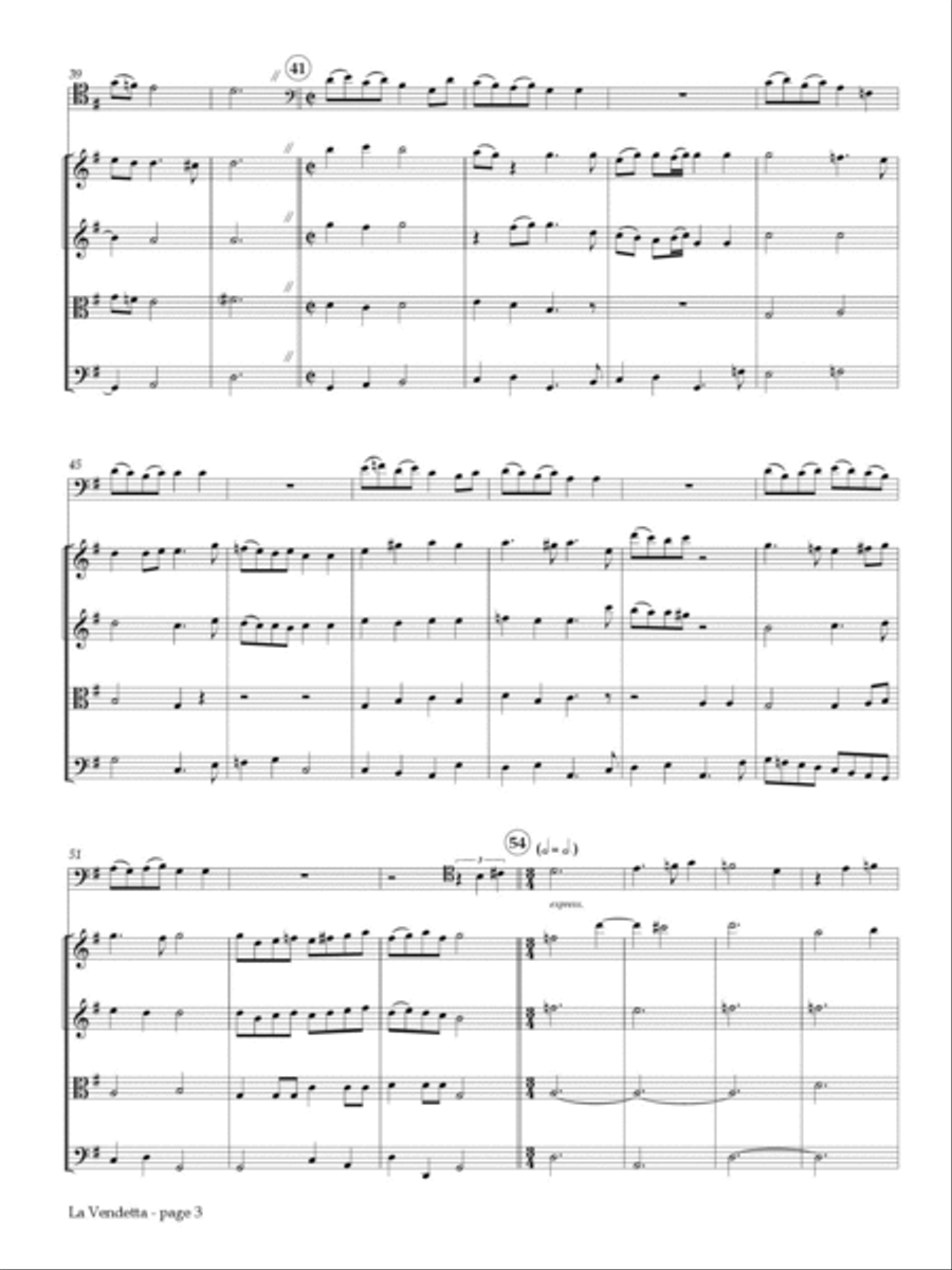 La Vendetta for Bassoon and String Quartet Bassoon scores gallery preview page 2