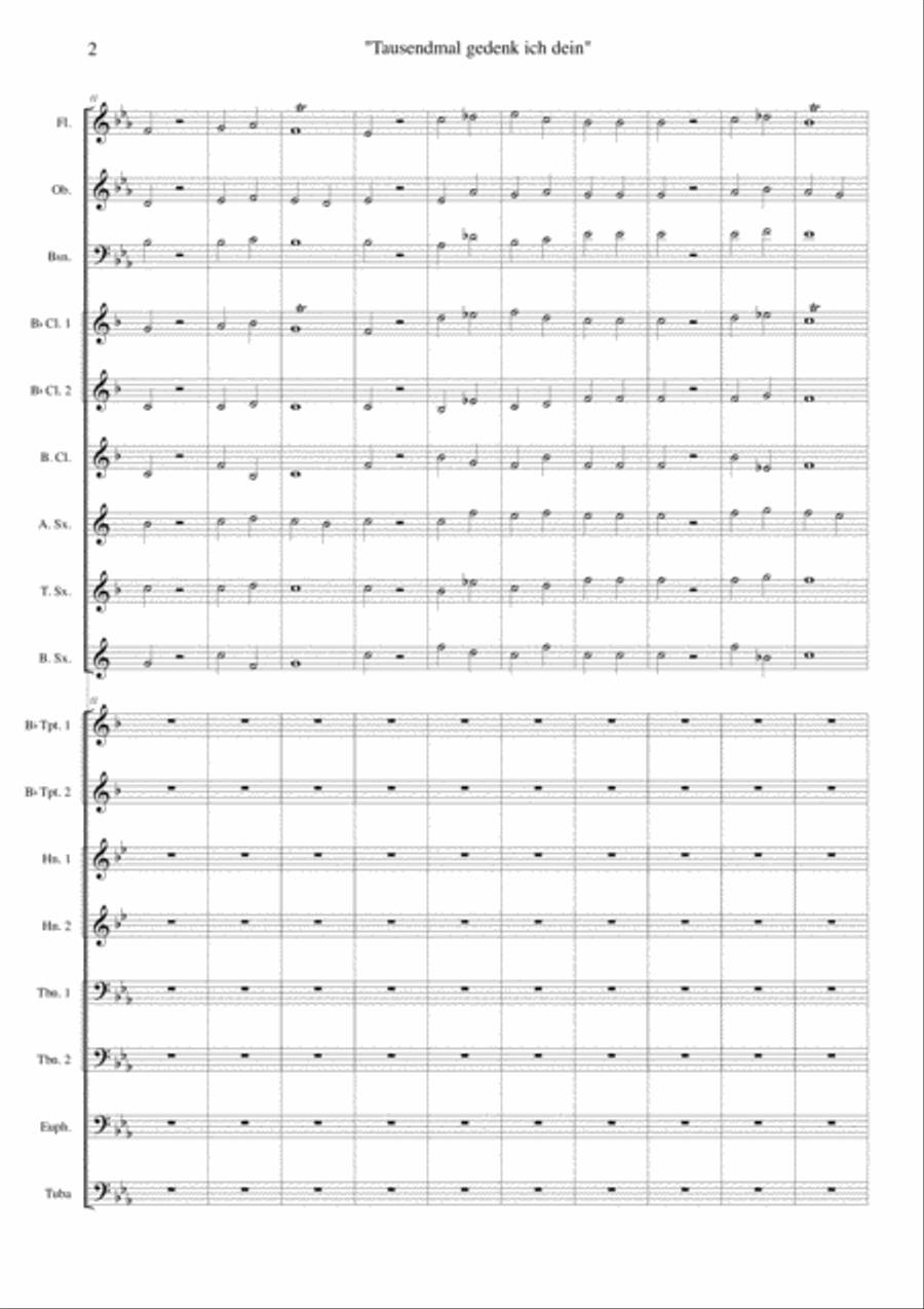 Tausendmal gedenk ich dein Concert Band scores gallery preview page 3