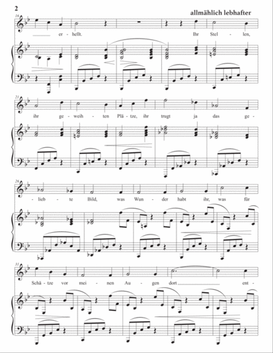 BRAHMS: Erinnerung, Op. 63 no. 2 (transposed to B-flat major) Voice scores gallery preview page 3