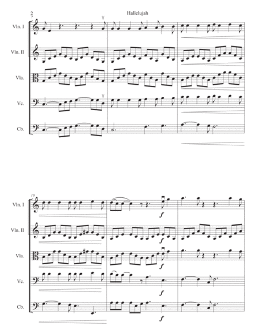 Hallelujah String Orchestra scores gallery preview page 2