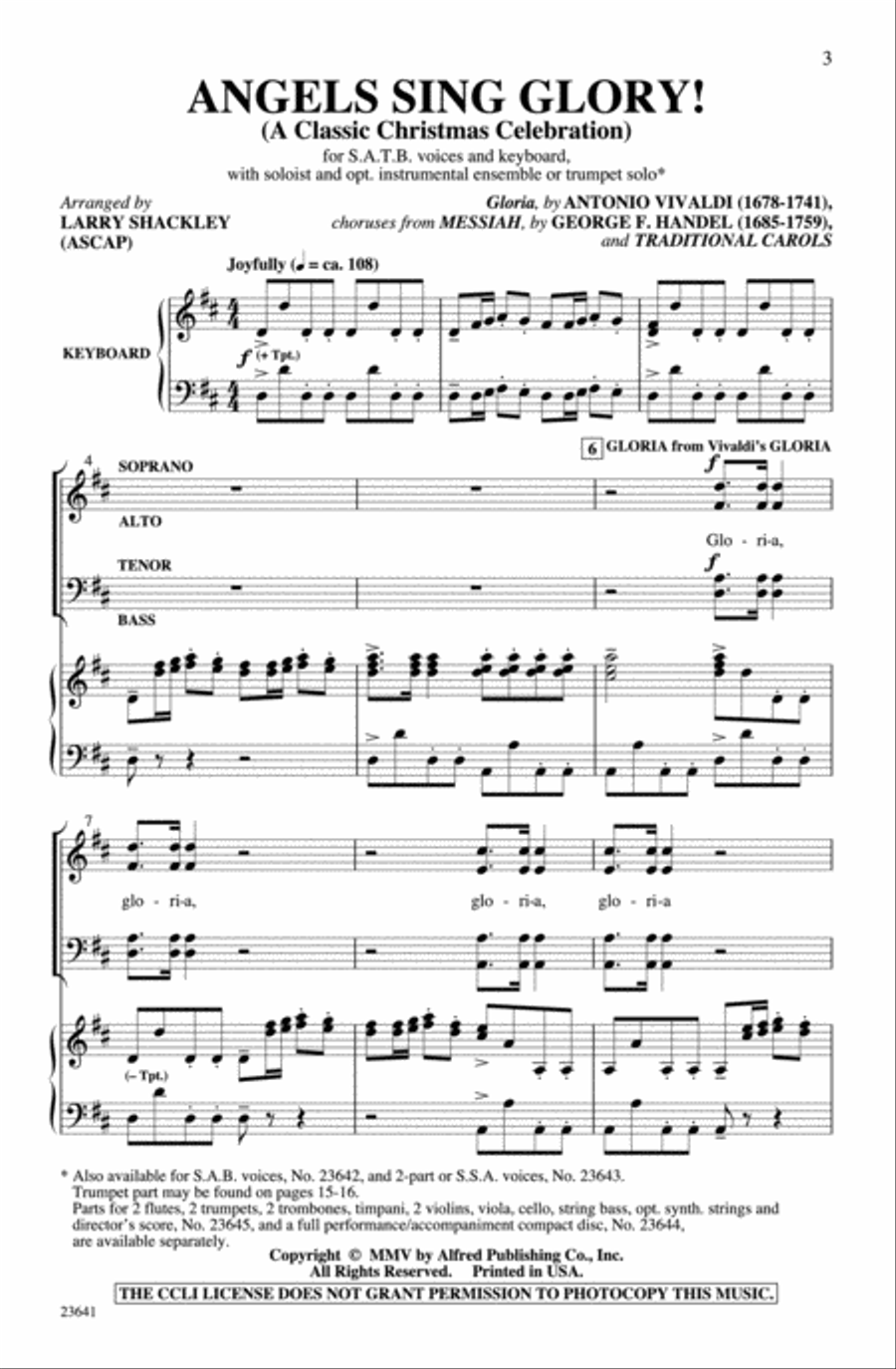 Angels Sing Glory! (A Classic Christmas Celebration) 4-Part scores gallery preview page 2