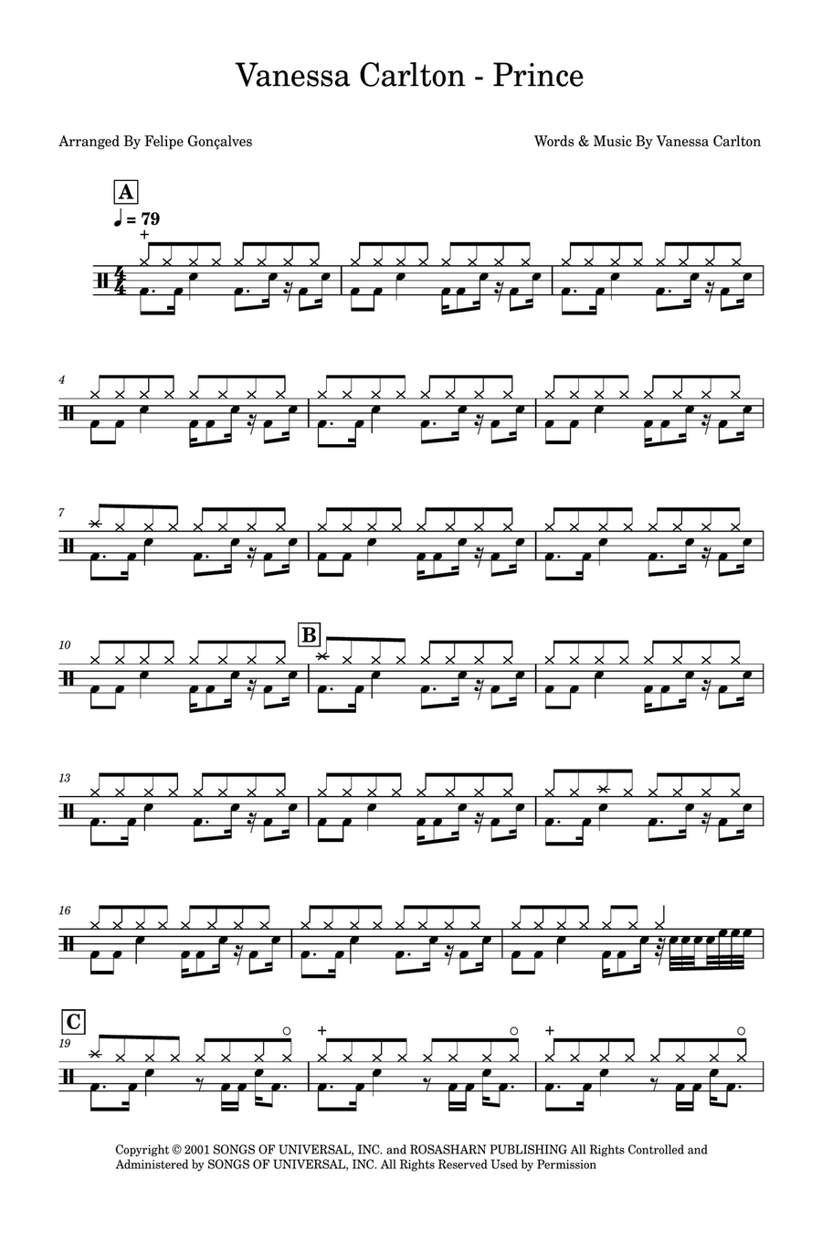 Prince Drum Set scores gallery preview page 1