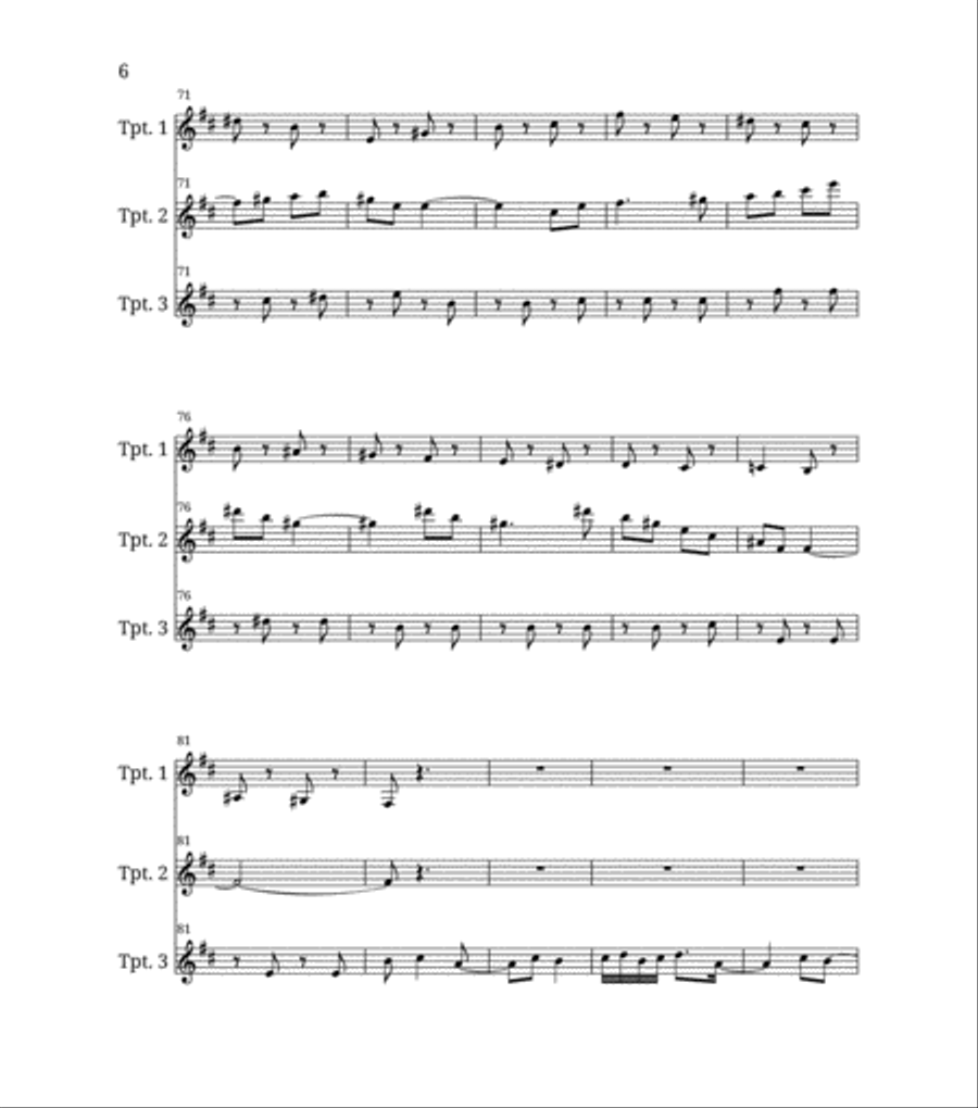 Jupiter, From the Planets Brass Ensemble scores gallery preview page 6