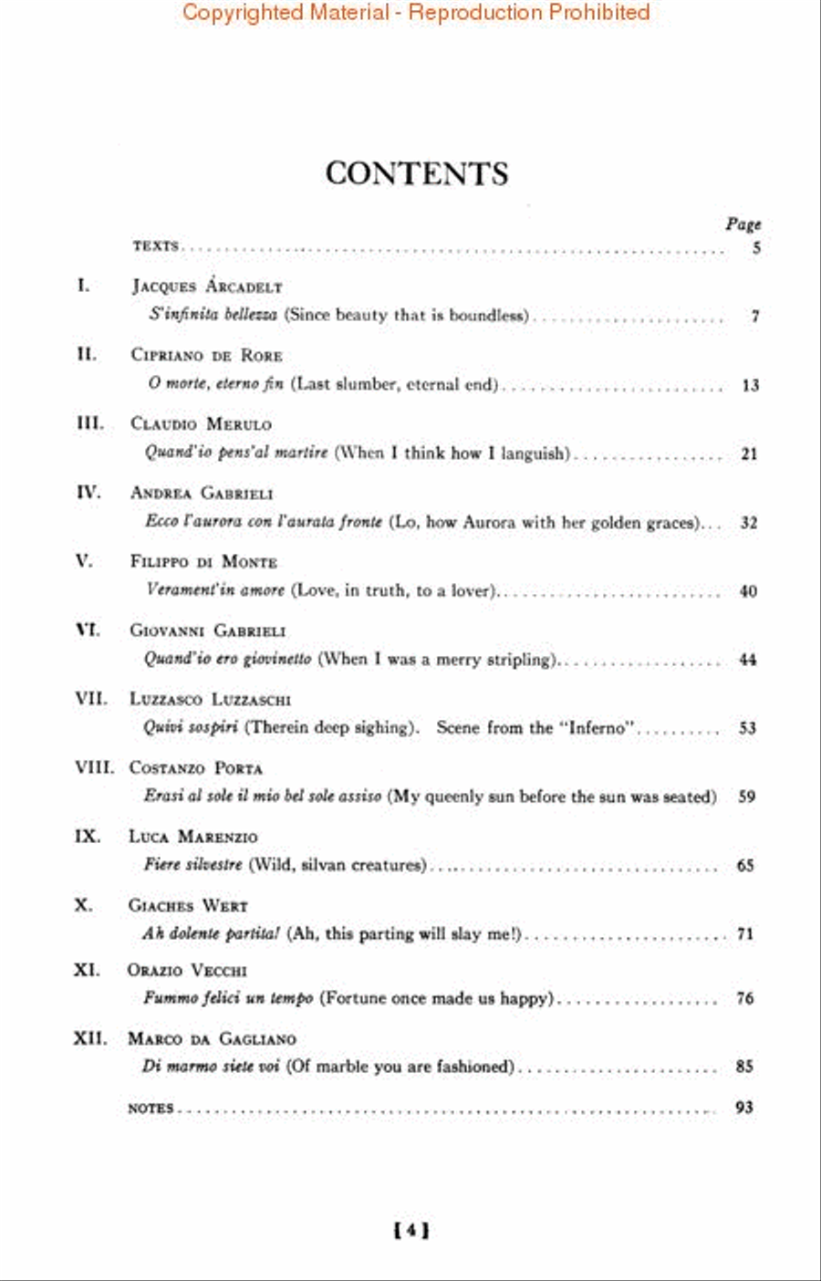 Golden Age Of The Madrigal (12 Italian Madrigals) A Cappella (Ital/Eng) SATTB scores gallery preview page 2