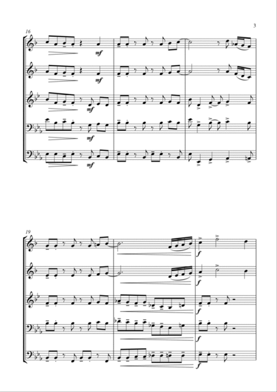Joy to the (Rockin') World - Rock Carol for Brass Quartet Brass Quartet scores gallery preview page 5