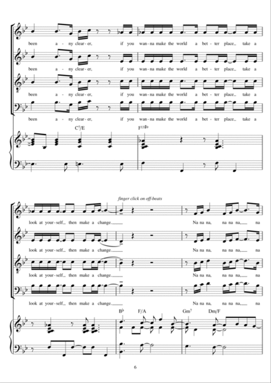 Man In The Mirror (arr. Jonathan Wikeley) 4-Part scores gallery preview page 6