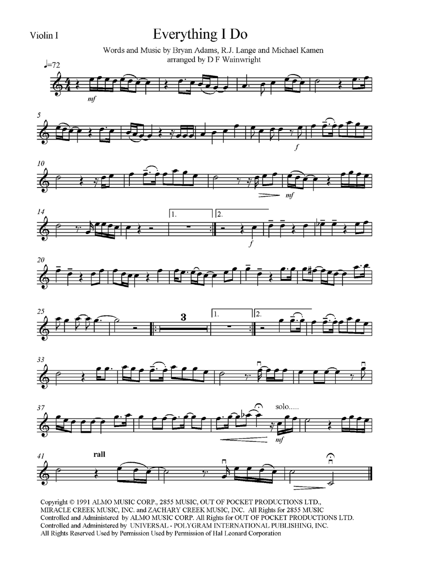 (Everything I Do) I Do It For You String Quartet scores gallery preview page 4