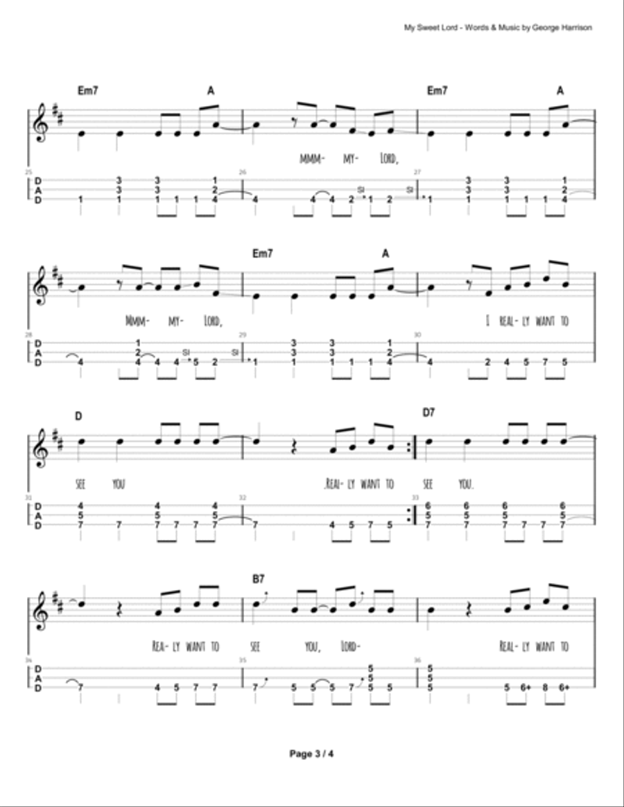 My Sweet Lord Dulcimer scores gallery preview page 4