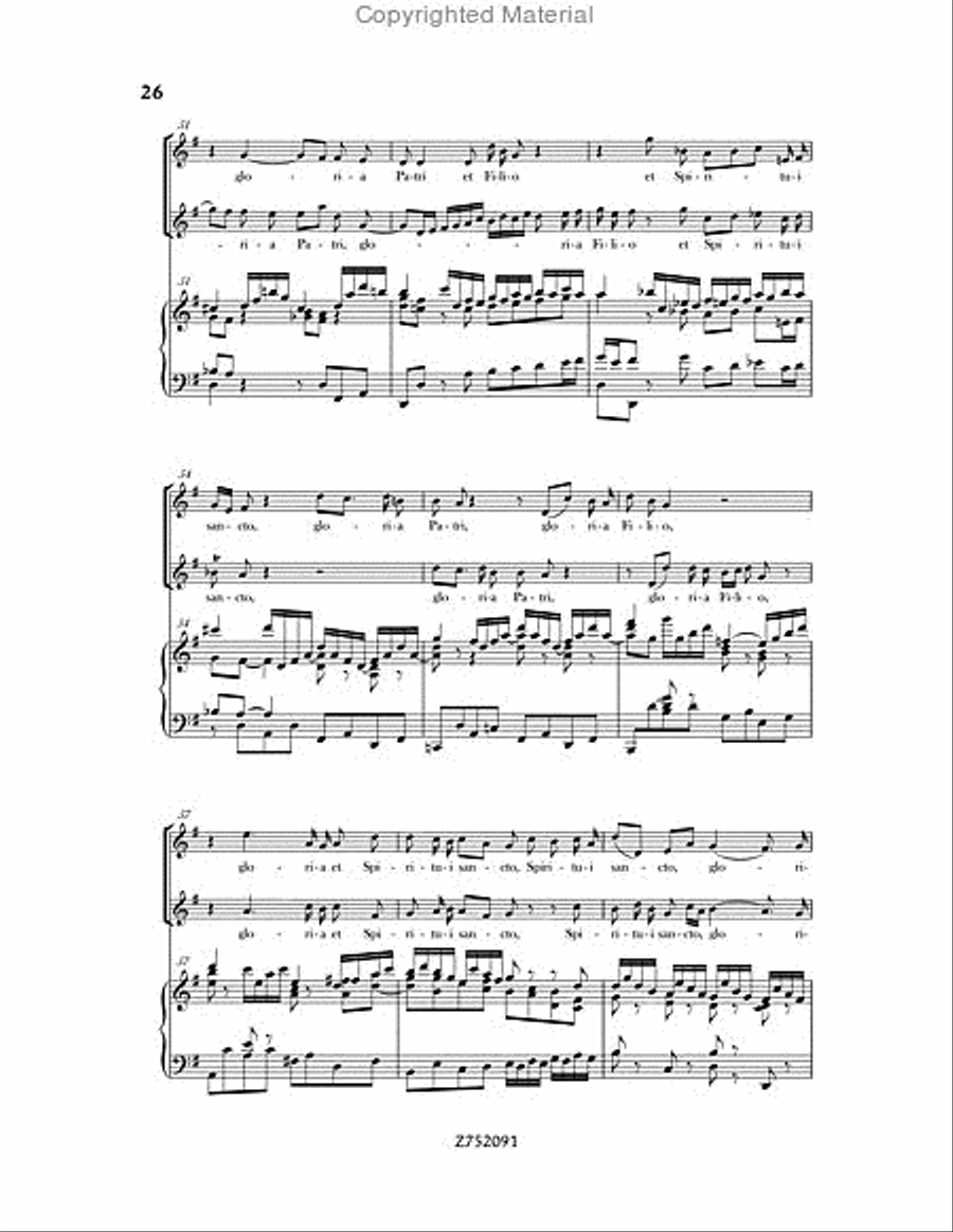 Cantata No. 191: Gloria in Excelsis Deo, BWV 191 4-Part scores gallery preview page 26