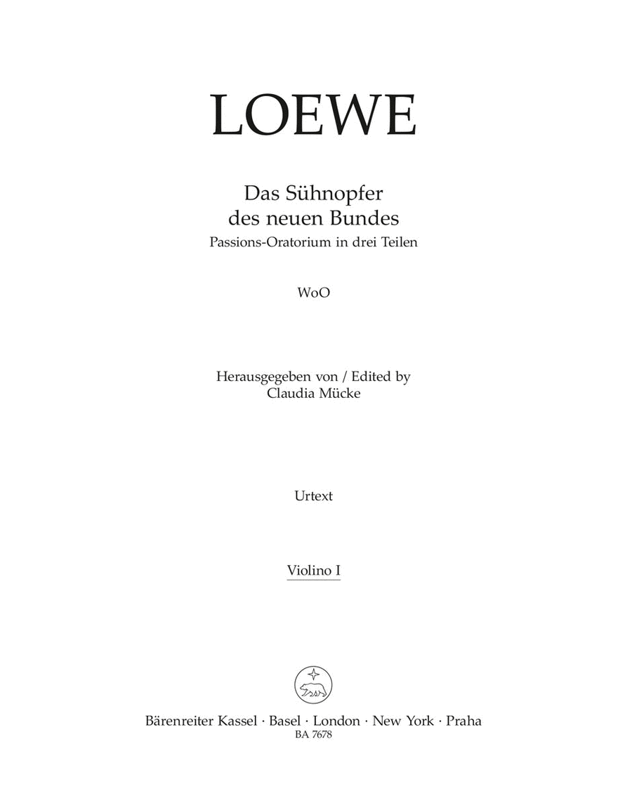 Das Sühnopfer des neuen Bundes WoO Violin scores gallery preview page 1