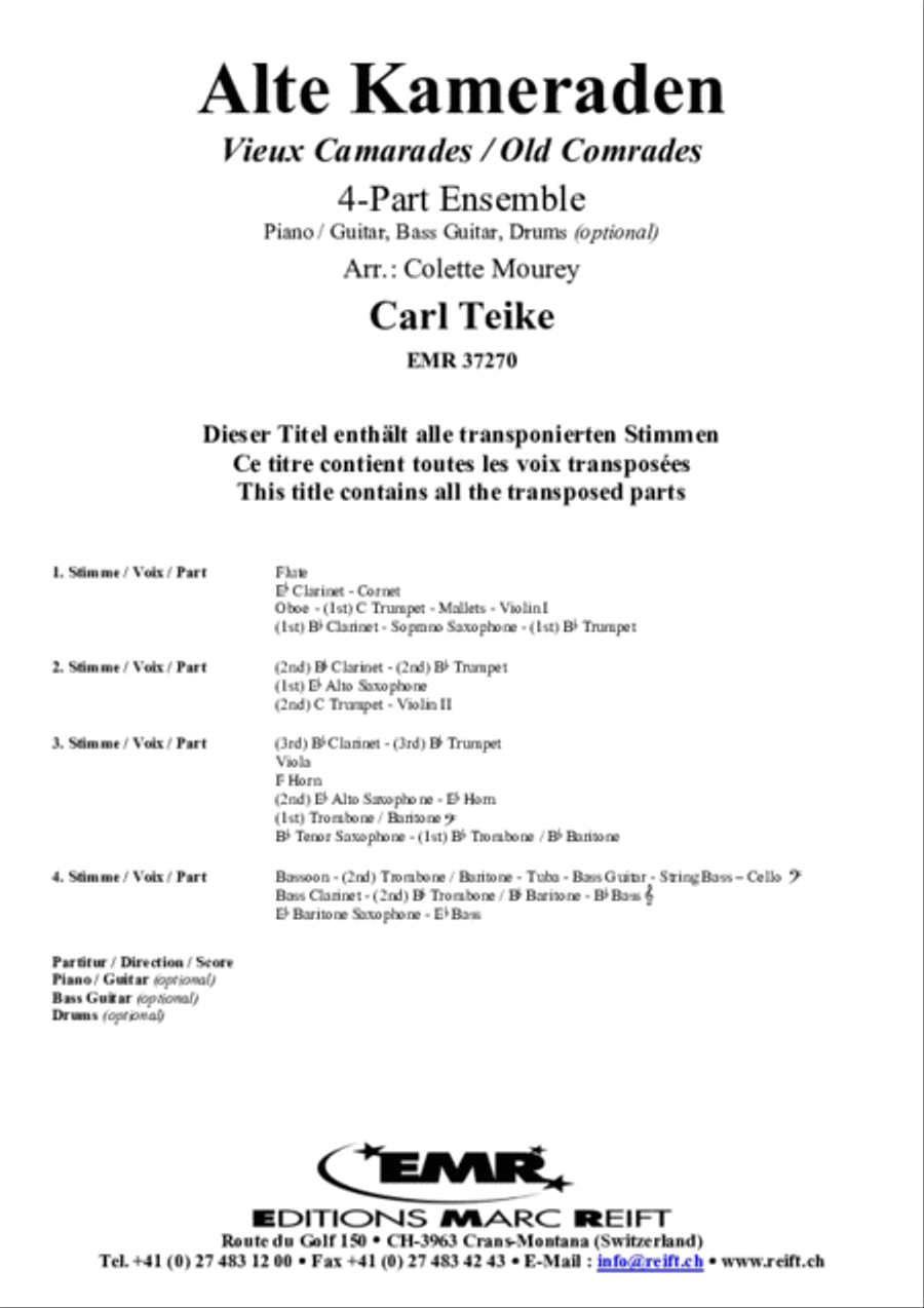 Alte Kameraden Alte Kameraden Concert Band scores gallery preview page 2