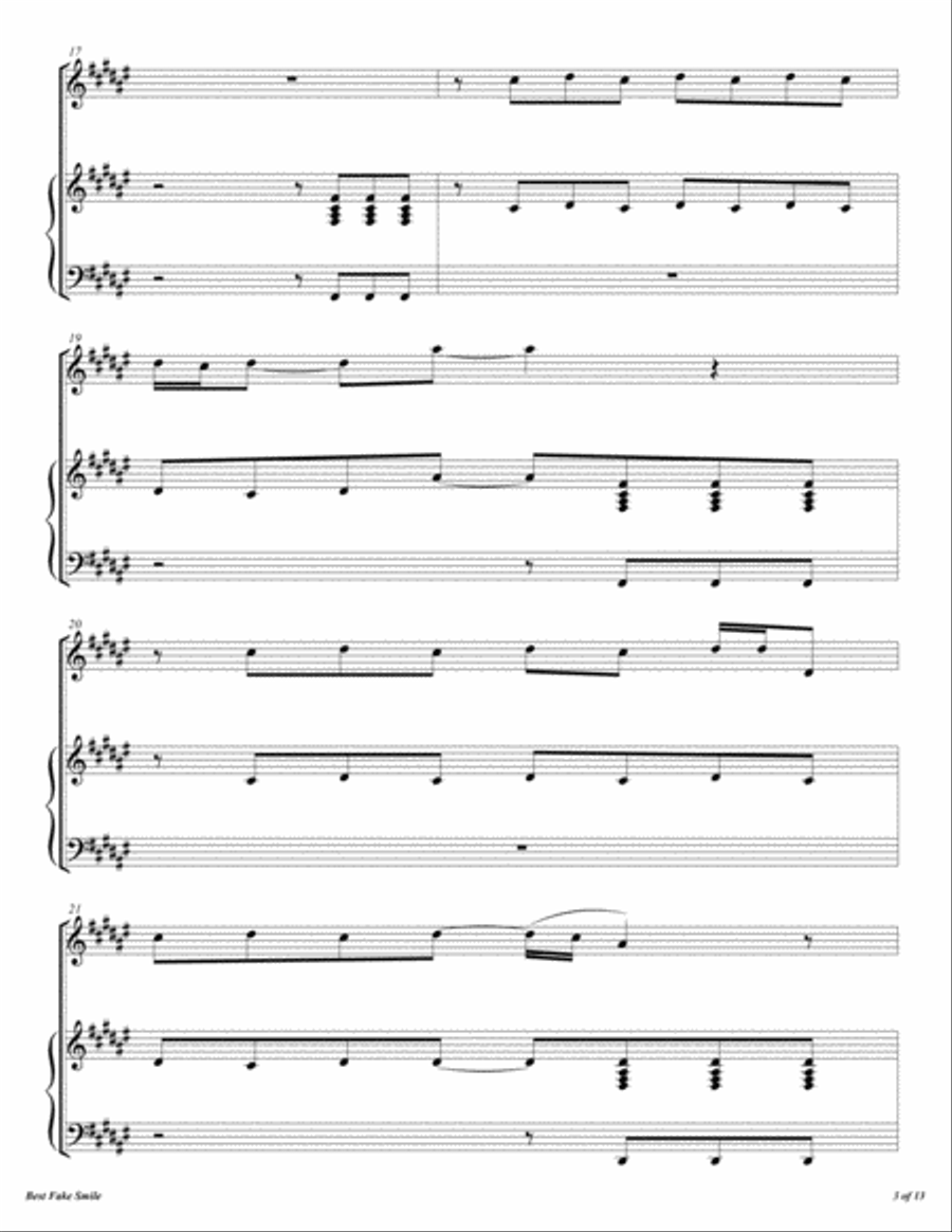 Best Fake Smile Flute Solo scores gallery preview page 4