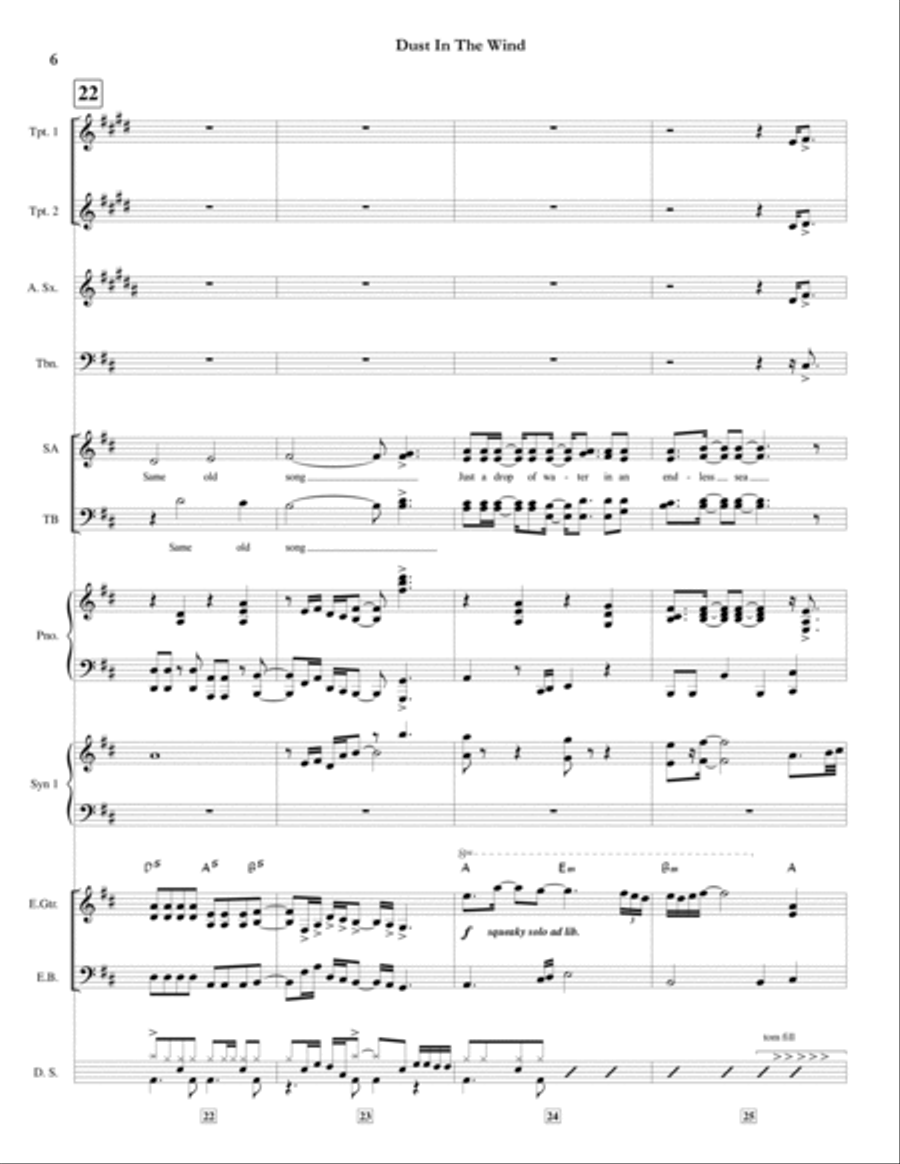 Dust In The Wind 4-Part scores gallery preview page 6