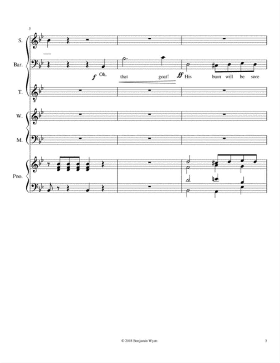 Oh, that Goat! Act 1, Scene 1 4-Part scores gallery preview page 4