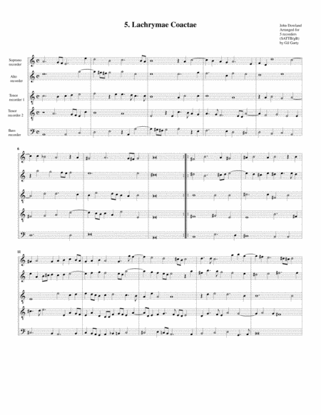 Lachrimae coactae (5, 1604) (arrangement for 5 recorders)