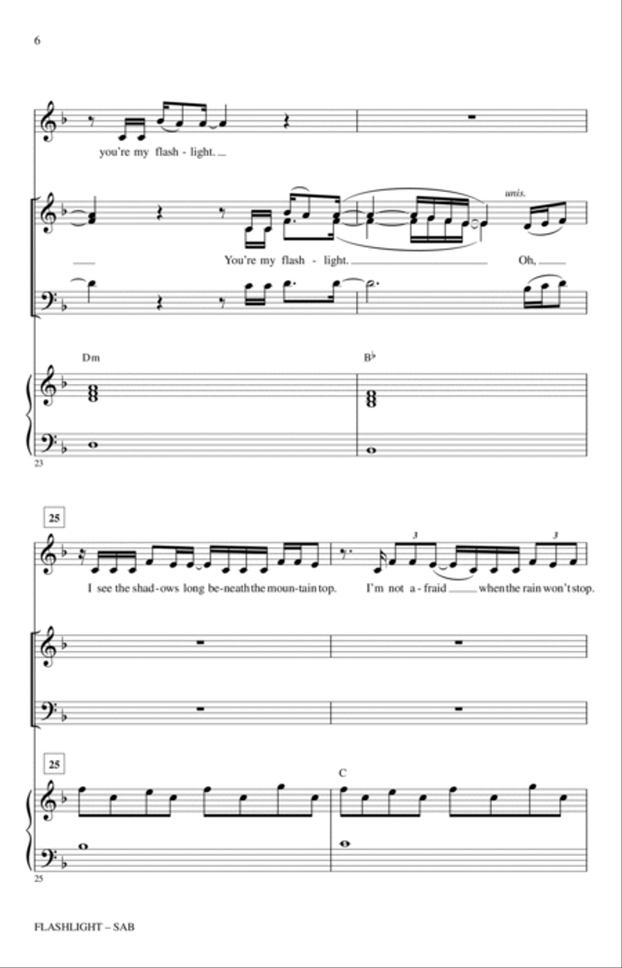 Flashlight (arr. Mac Huff) 3-Part scores gallery preview page 5