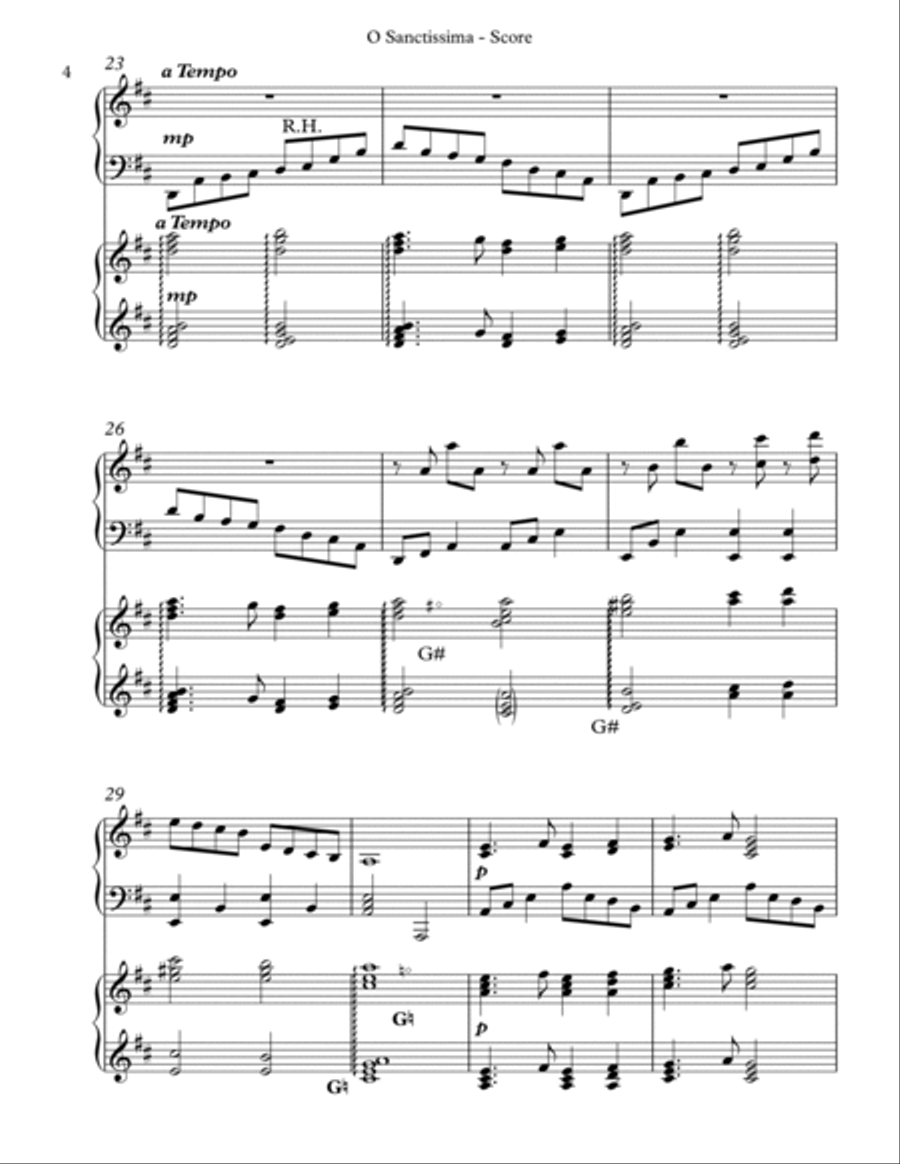 O Sanctissima, Harp Duet Celtic Harp scores gallery preview page 4