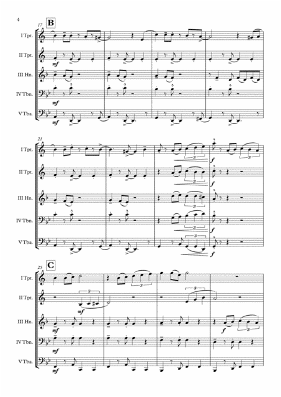 Sway (Quien Sera) Brass Quintet scores gallery preview page 5