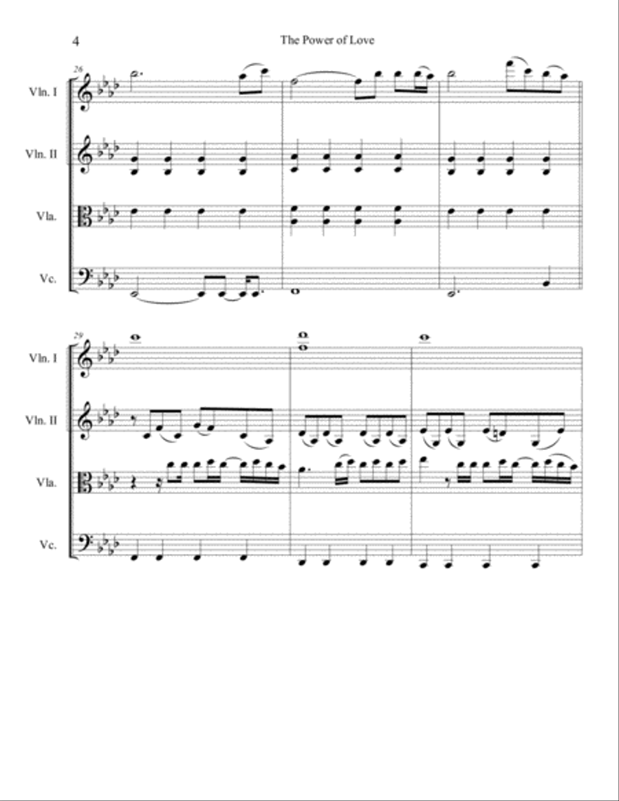 The Power Of Love The Power Of Love String Quartet scores gallery preview page 4