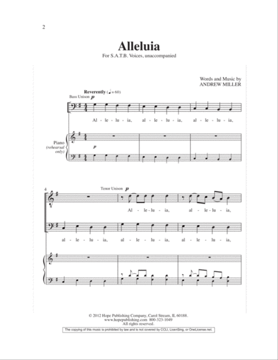 Alleluia Alleluia 4-Part scores gallery preview page 3