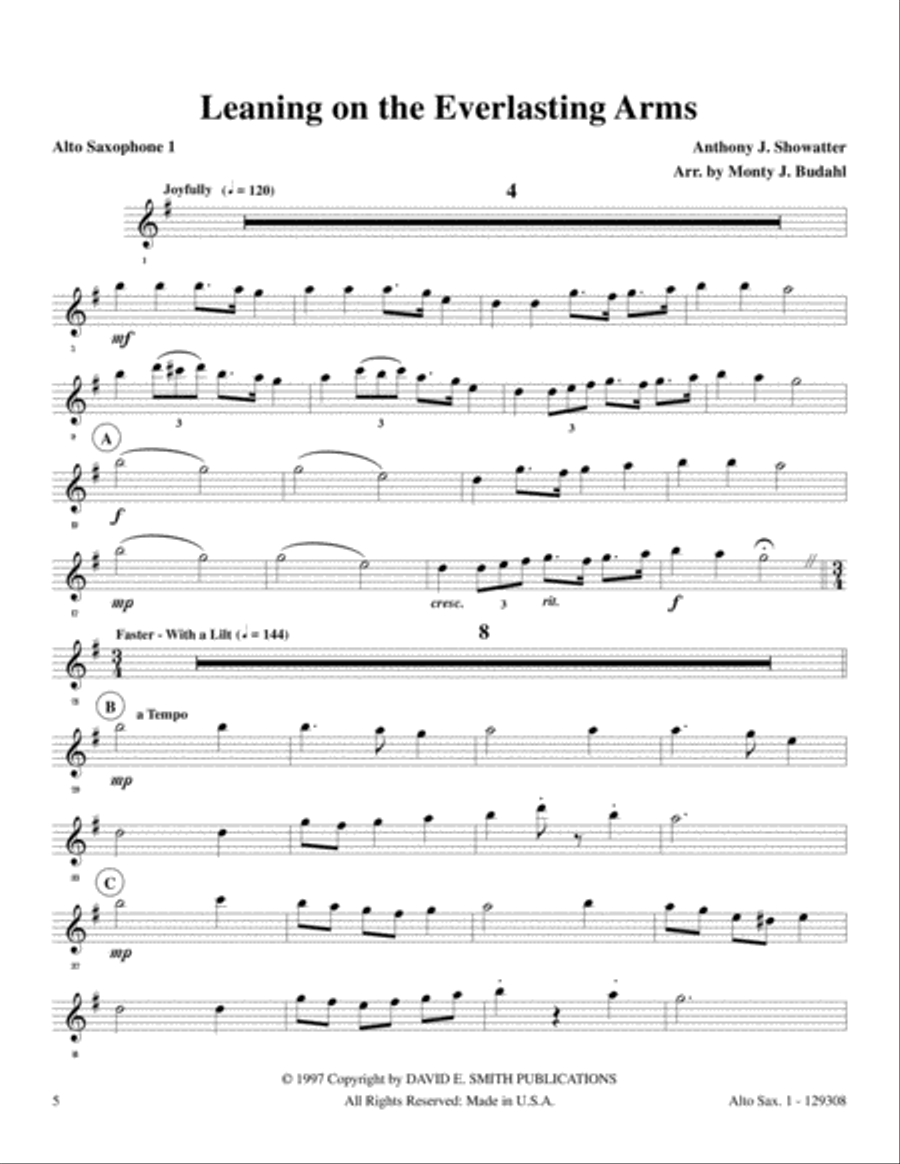 Leaning On The Everlasting Arms Woodwind Trio scores gallery preview page 5