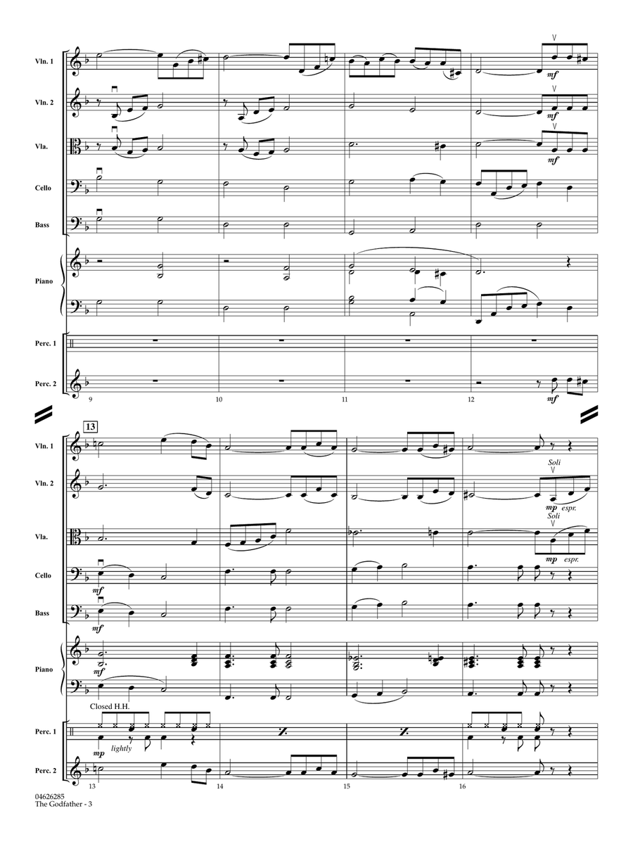 The Godfather (Love Theme) (arr. Robert Longfield) - Full Score String Orchestra scores gallery preview page 3