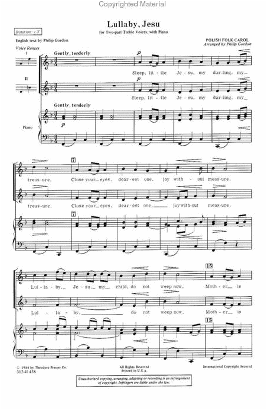 Lullaby, Jesu Lullaby, Jesu SA scores gallery preview page 2