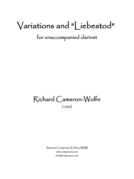 [Cameron-Wolfe] Variations and "Liebestod"