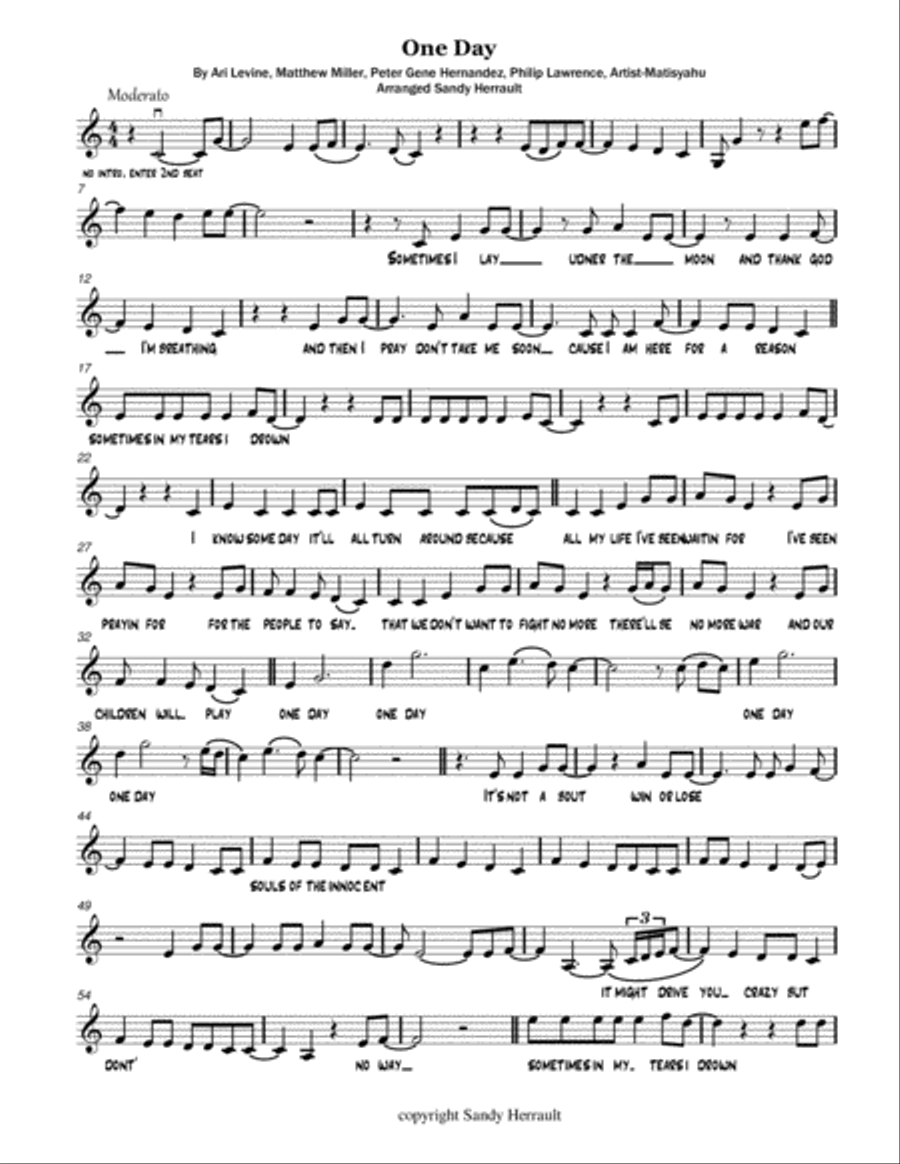 One Day One Day Violin Solo scores gallery preview page 1