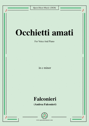 Book cover for Falconieri-Occhietti amati,in c minor,for Voice and Piano