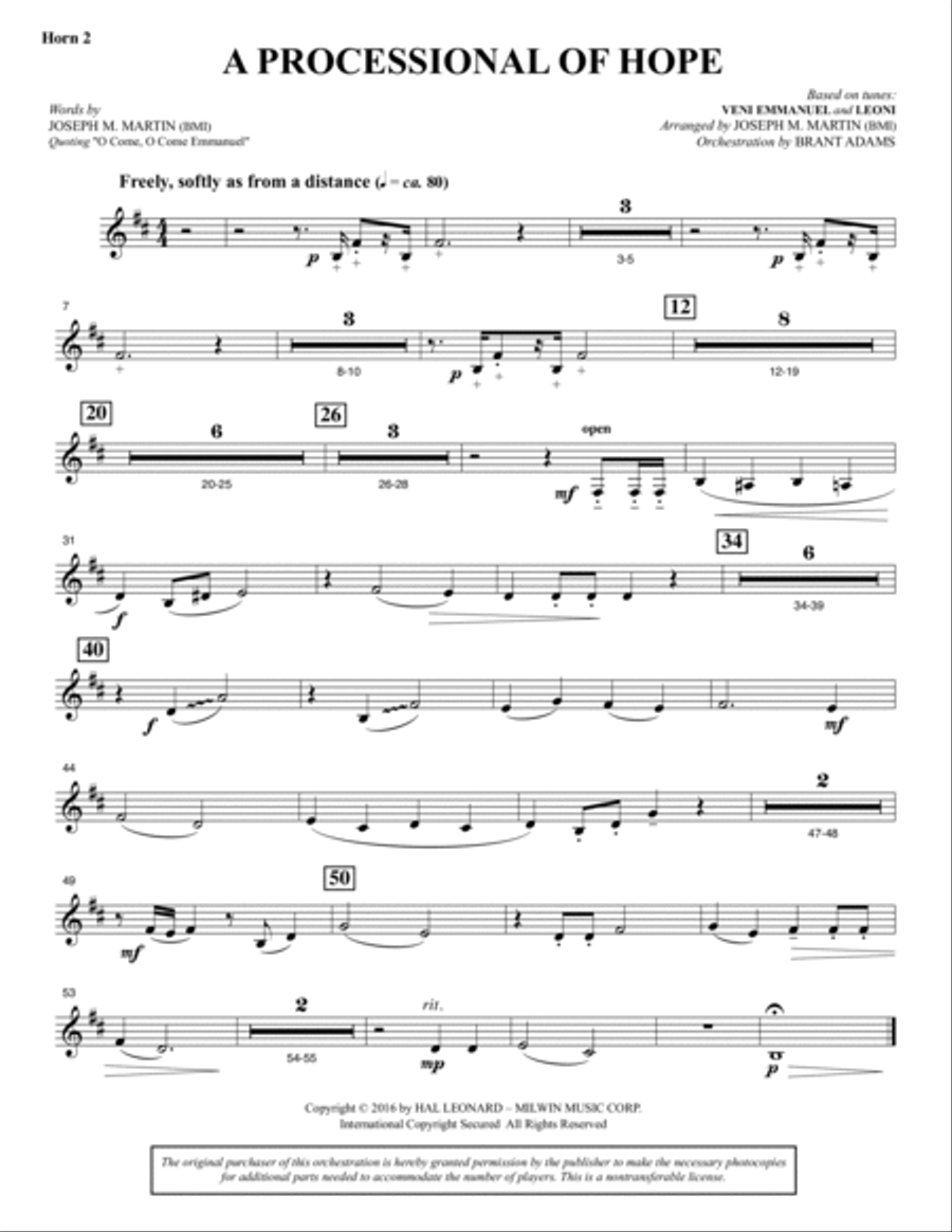 Invitation to a Miracle - F Horn 2 Choir scores gallery preview page 4
