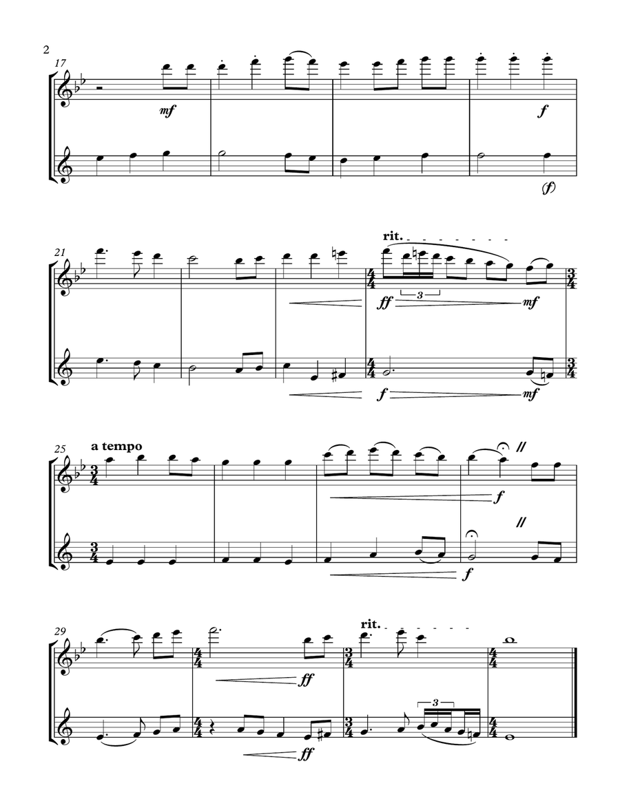 Star Spangled Banner (Flute & Clarinet duet) Woodwind Duet scores gallery preview page 3