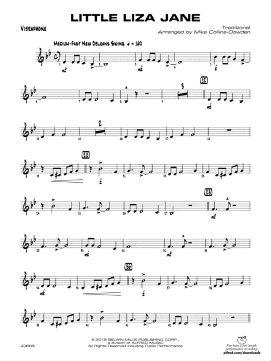 Little Liza Jane: Vibraphone Jazz Ensemble scores gallery preview page 1