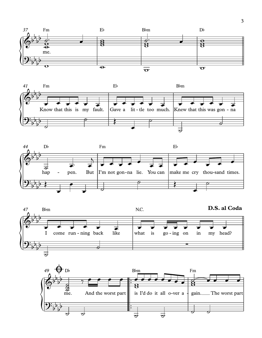 Tears Of Gold Piano, Vocal scores gallery preview page 3