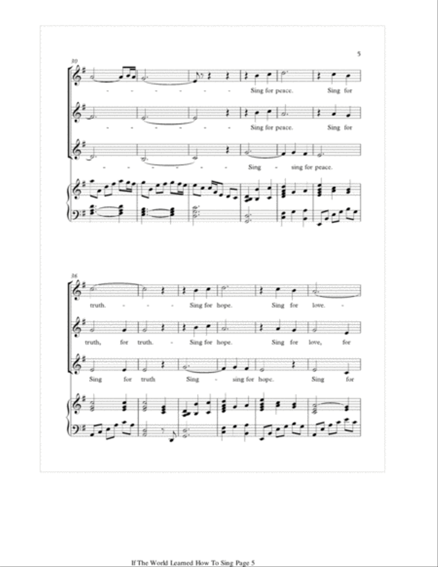 If The World Learned How To Sing SSA scores gallery preview page 5