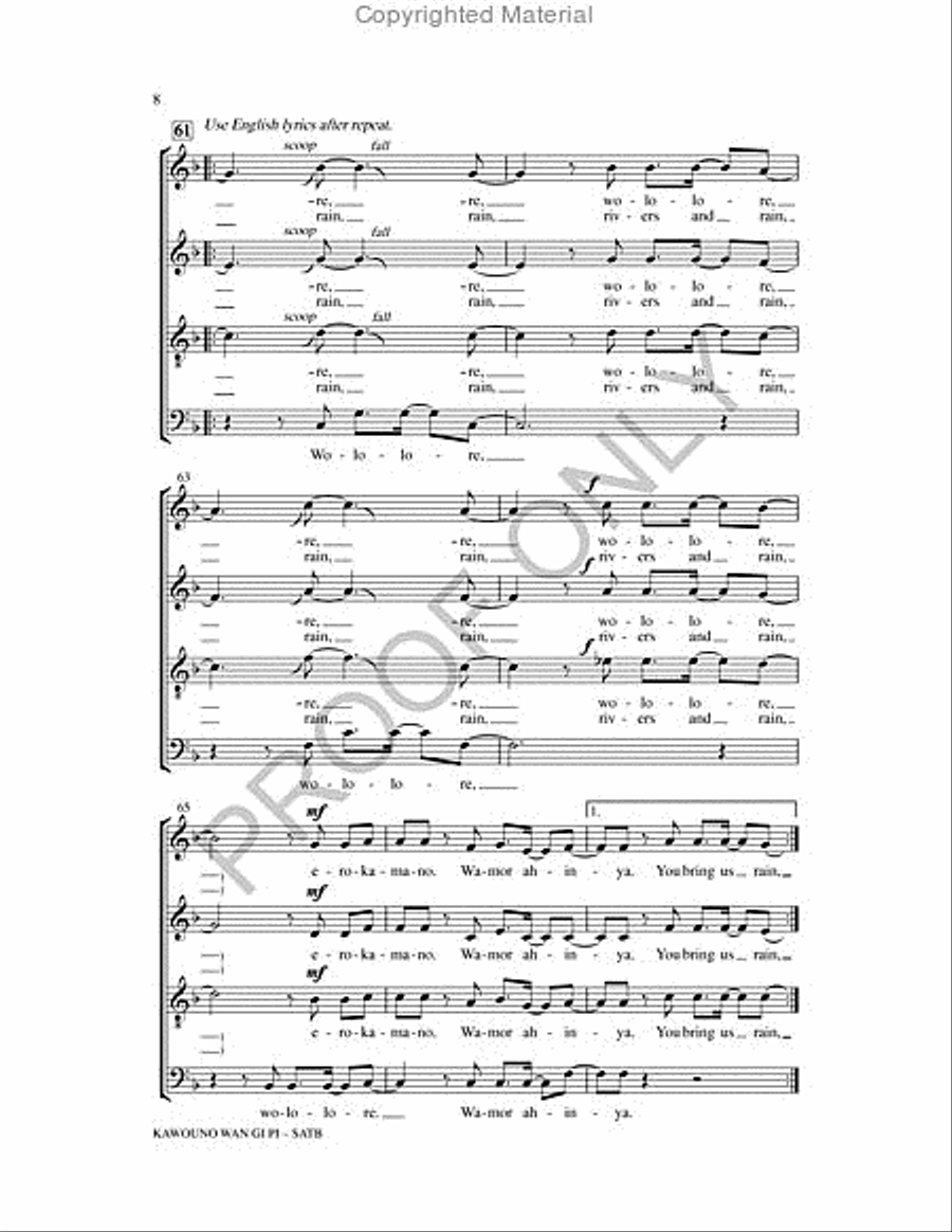 Kawouno Wan Gi Pi 4-Part scores gallery preview page 8