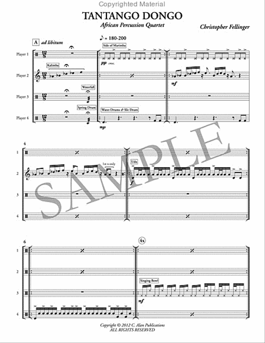 Tantango Dongo Percussion Ensemble scores gallery preview page 2