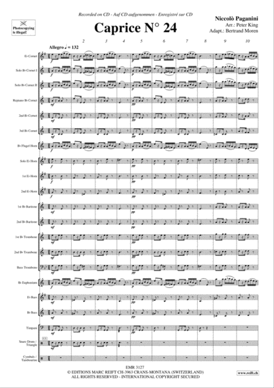 Caprice No. 24 Brass Band scores gallery preview page 4