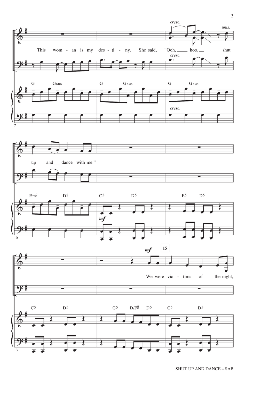 Shut Up And Dance (arr. Mac Huff) 3-Part scores gallery preview page 2