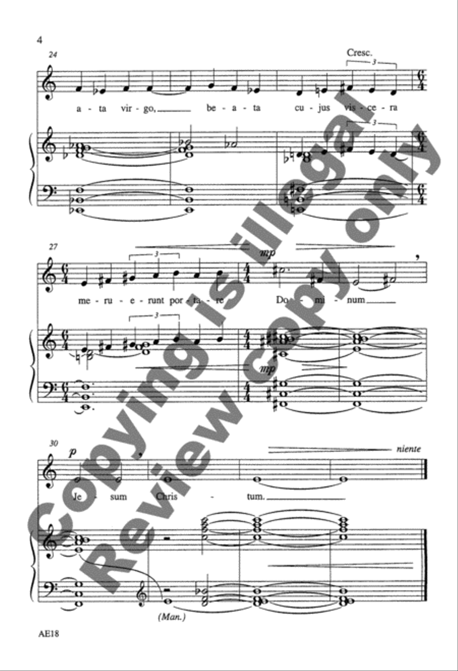 O Magnum Mysterium Unison Choir scores gallery preview page 4