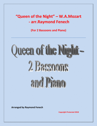 Book cover for Queen of the Night - From the Magic Flute - 2 Bassoons and Piano
