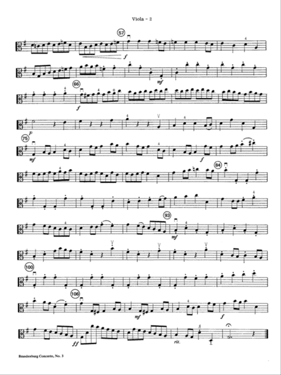 Brandenburg Concerto No. 3: Viola String Orchestra scores gallery preview page 2