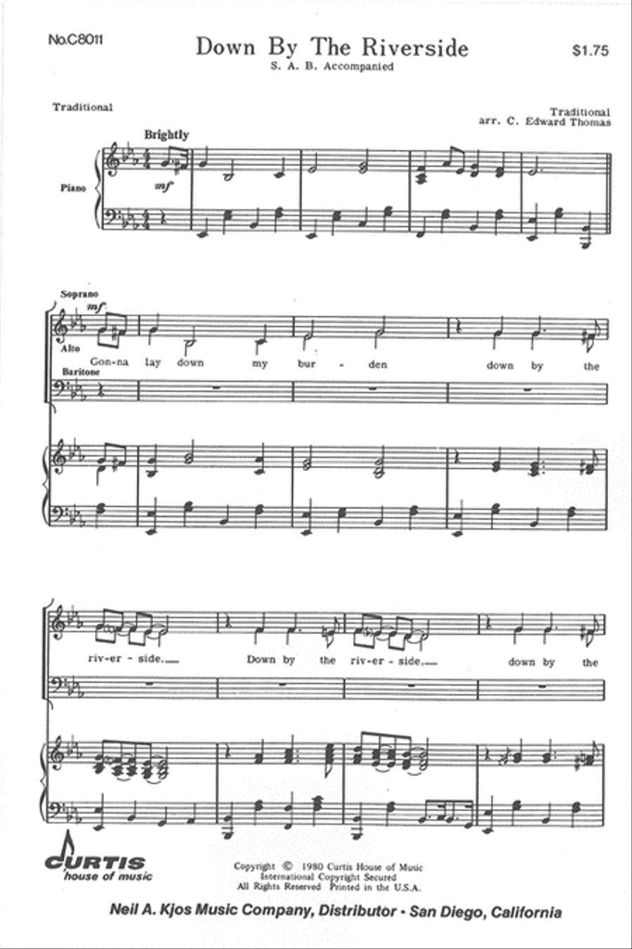 Down By the Riverside 3-Part scores gallery preview page 1