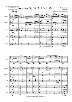Clementi - Sonatina Op36 No1 3rd Mvt - Piano & String Quartet/Orch