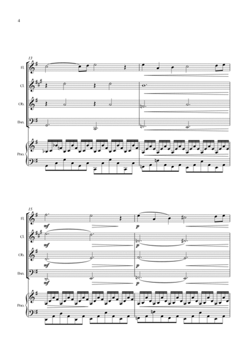 The Swan (C. Saint-Saëns) - Woodwind quartet with piano - Score and parts image number null
