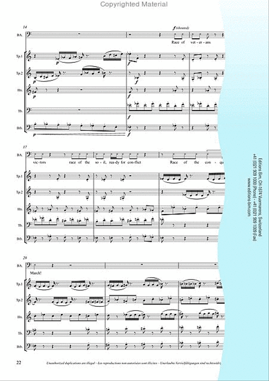 Songs of War and Loss Brass Quintet scores gallery preview page 13