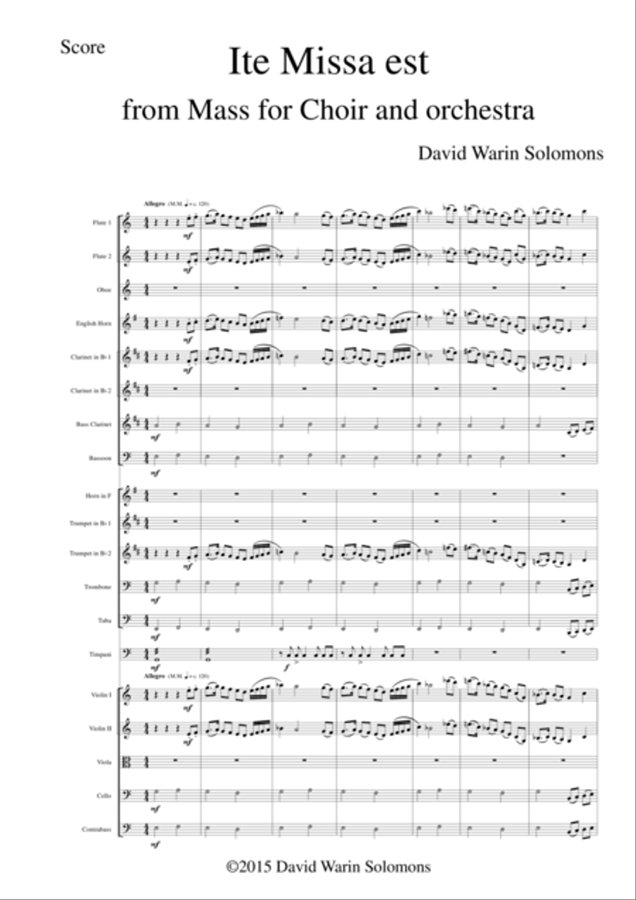 Ite Missa Est for orchestra (Score and Parts) Full Orchestra scores gallery preview page 1