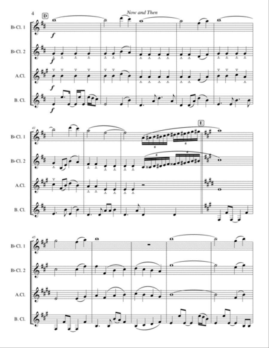 Now And Then Clarinet Quartet scores gallery preview page 6